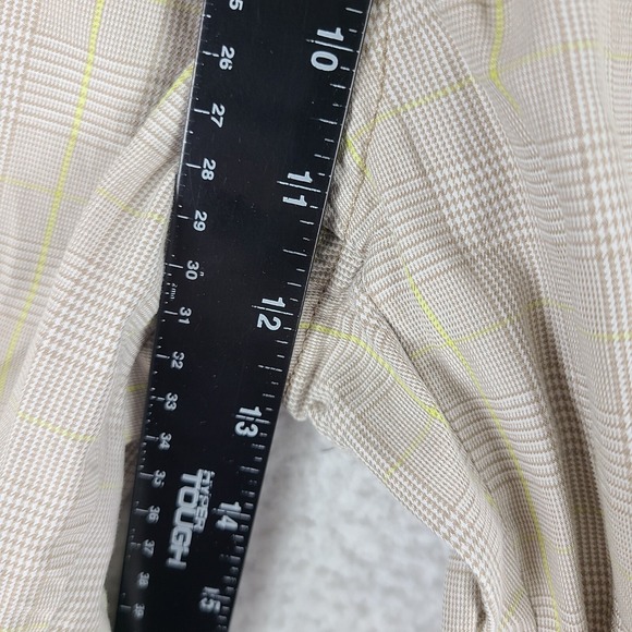 Oakley Shorts Mens 36 Beige Tan Brown Yellow Plaid 10" Inseam Casual Golf Chino - Picture 5 of 14